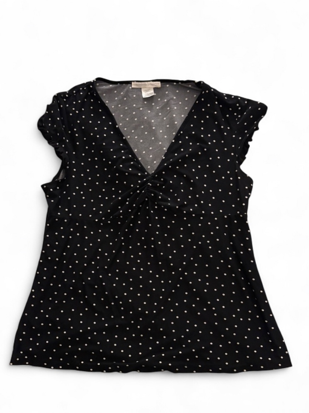 Black and White Polka Dot Top with Sweetheart Neckline